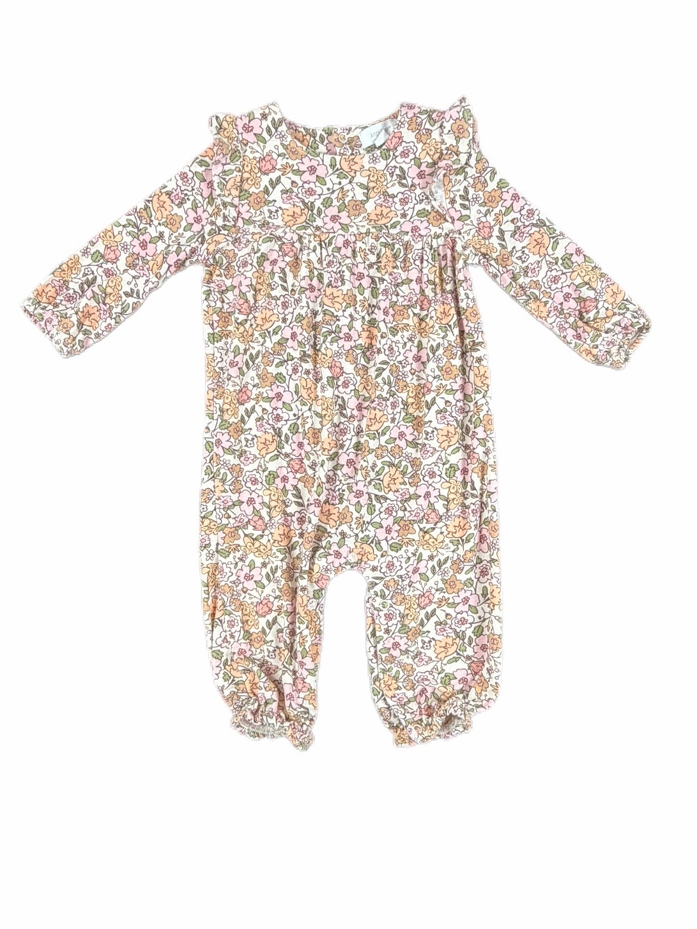 ANGEL DEAR Floral Bamboo Ruffle Romper - 3-6M